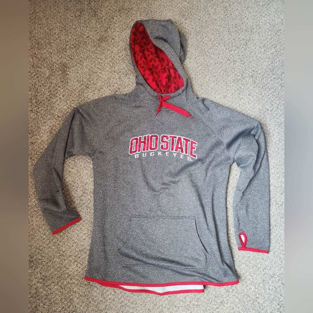 Campus Classics Scarlet Series Womens Ohio State Buckeyes Gray Hoodie Sweatshirt